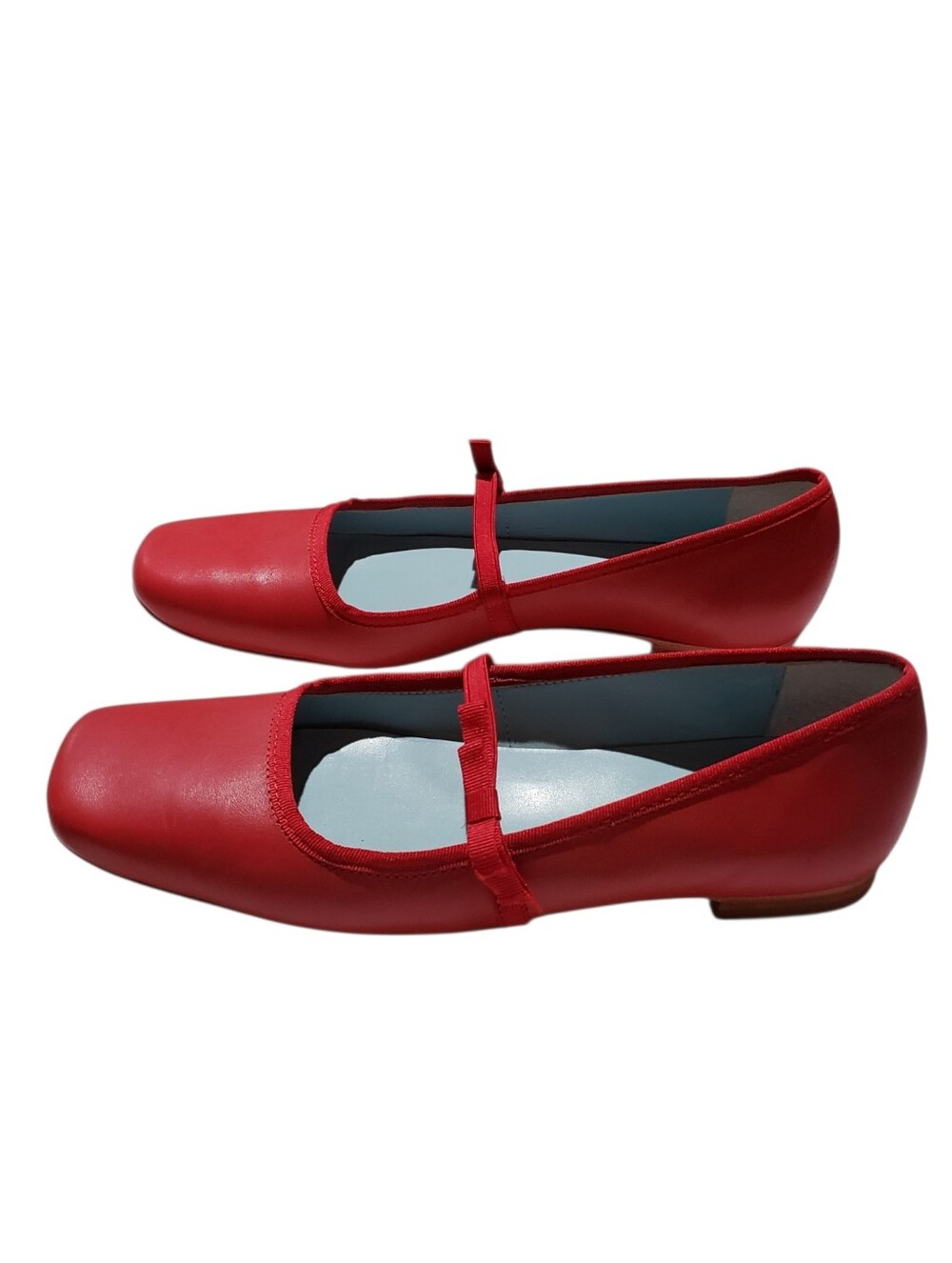 Frances Valentine Women's Red Mary Jane Flats with Bow Accent Size 7